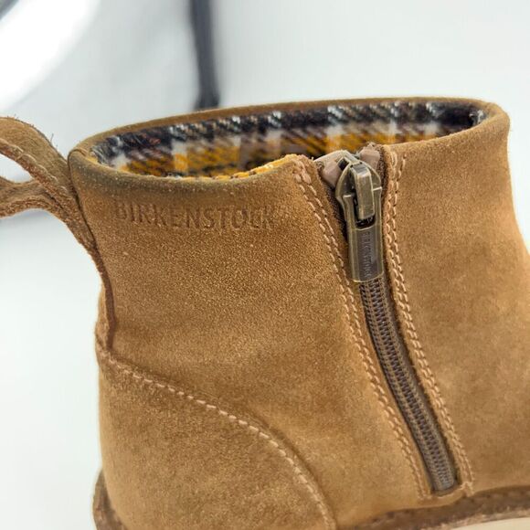 Birkenstock Melrose Ankle Boots Women's Size 37 6 Brown  Suede Leather Side Zip - Picture 14 of 16